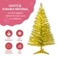 thumbnail image 7 of Mayhihi Gold 4ft Artificial Unlit Christmas Tree Mini Tinsel Style With 50 Warm String Lights For Indoor Holiday Display, 7 of 7