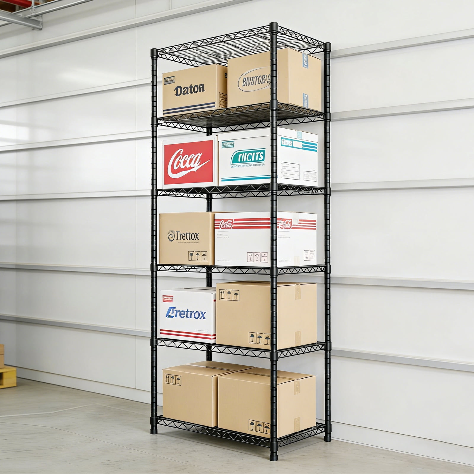 CATGOOD Heavy Duty Wire Shelving, 6-Tier Adjustable Metal Storage Rack for Garage Kitchen, 2000 lb Capacity, No-Tool Assembly, 18"W x 23"D x 71"H