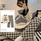 thumbnail image 2 of Conjunto de pijama anudado para Mujer, ropa de dormir con dibujos animados, a cuadros, 3XL, primavera y otoño, 2 of 4