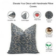 thumbnail image 5 of Fabdivine Block Print Throw Pillow Cover, 26x26 Inch Thick Linen Handmade Cushion Cover, Floral Print Boho Design Green Pillow Cover for Sofa and Couch, 5 of 5