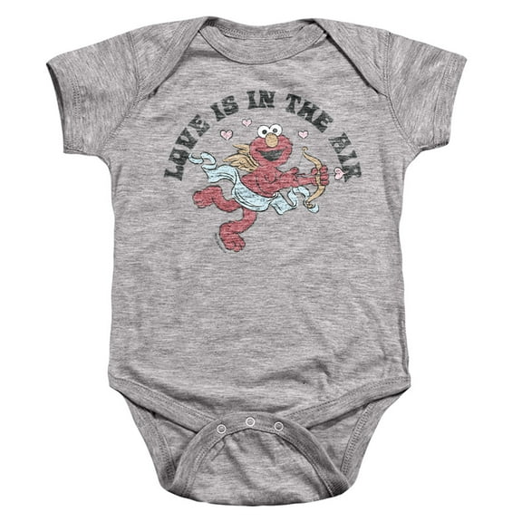 Sesame Street Elmo Love is in the Air Unisex Infant Snap Suit for Baby, Athletic Heather, Medium