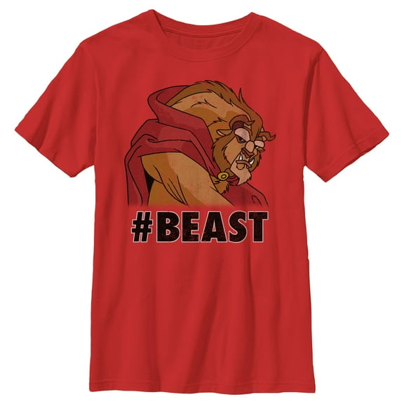 Boy's Beauty and the Beast Hashtag Furball Graphic Tee Red X Large
