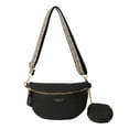 thumbnail image 1 of Bolso Pecho para Mujer Bolso Cuero PU Informal Impermeable para Mujer (Negro), 1 of 9