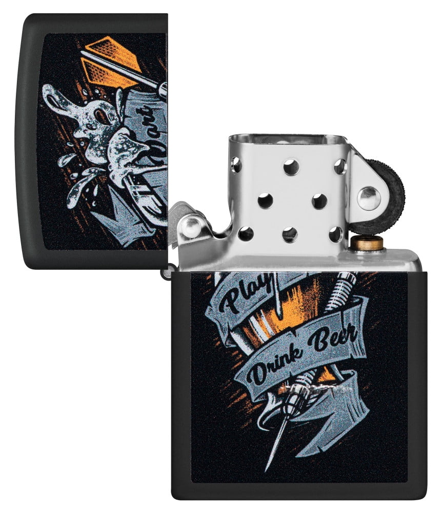 Zippo Darts Design Black Matte Pocket Lighter