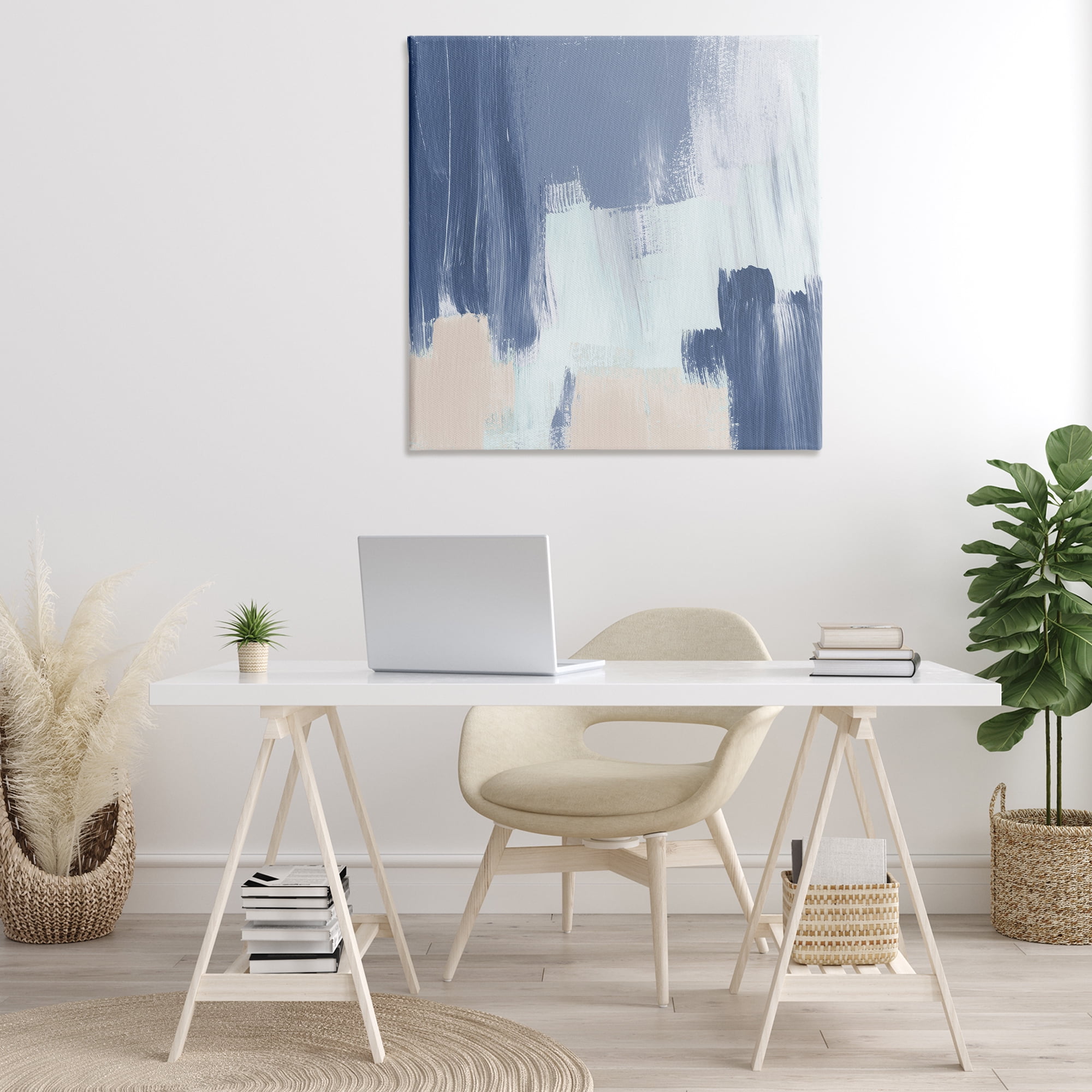 Stupell Industries Restless Blue Mind Abstract Abstract Painting Gallery Wrapped Canvas Art Print Wall Art, 36 x 36