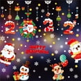 thumbnail image 6 of Xinwanna 2Pcs Christmas Window Stickers Water Proof Colorful Double-side Multi-style Xmas Holiday Window Static Clings for Stores (Type 14), 6 of 13