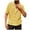 Yellow, variant on Lenago Mens Button Down Shirt Casual Solid Color Knit Hollow Turn Over Collar Short Sleeve Shirts