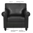 thumbnail image 2 of Classic Faux Leather Sofa Upholstered Couch Armchair with Removable Cushions and Rolled Arms for Living Room Office Apartment, 2 of 12