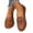 Brown, variant on Loafers for Women Business PU Leather Slip-On Buckle Sandals Closed Toe Comfortable Summer Casual Flat for Walking Driving Dressy White 41
