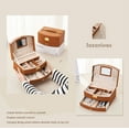 thumbnail image 2 of SPACEMUSE Pull Type Jewelry Box with Mirror, Multi-Functional Jewelry Organizer, Portable Case for Travel, Essential for Home, Ring Bracelet Display Holder (Brown), 2 of 6