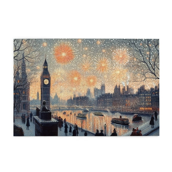 1000 PCS Christmas In London 1000 Piece Holiday Jigsaw Puzzle,Brain Challenge,Puzzles Suitable For Entertaining With Family During Holidays,Charm Wooden Puzzles,Enjoy The Puzzle Solving Process