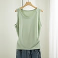 thumbnail image 2 of Tank Tops for Women Ribbed Cotton Round Neck Wrap Camisole Tops Summer Tops, 2 of 9