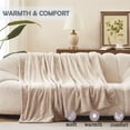 thumbnail image 3 of Westinghouse Electric Blanket 50" x 60" Flannel Heated Throw Blanket, 6 Heating Levels & 2-10 Hour Time Setting, Machine Washable, Beige, 3 of 6