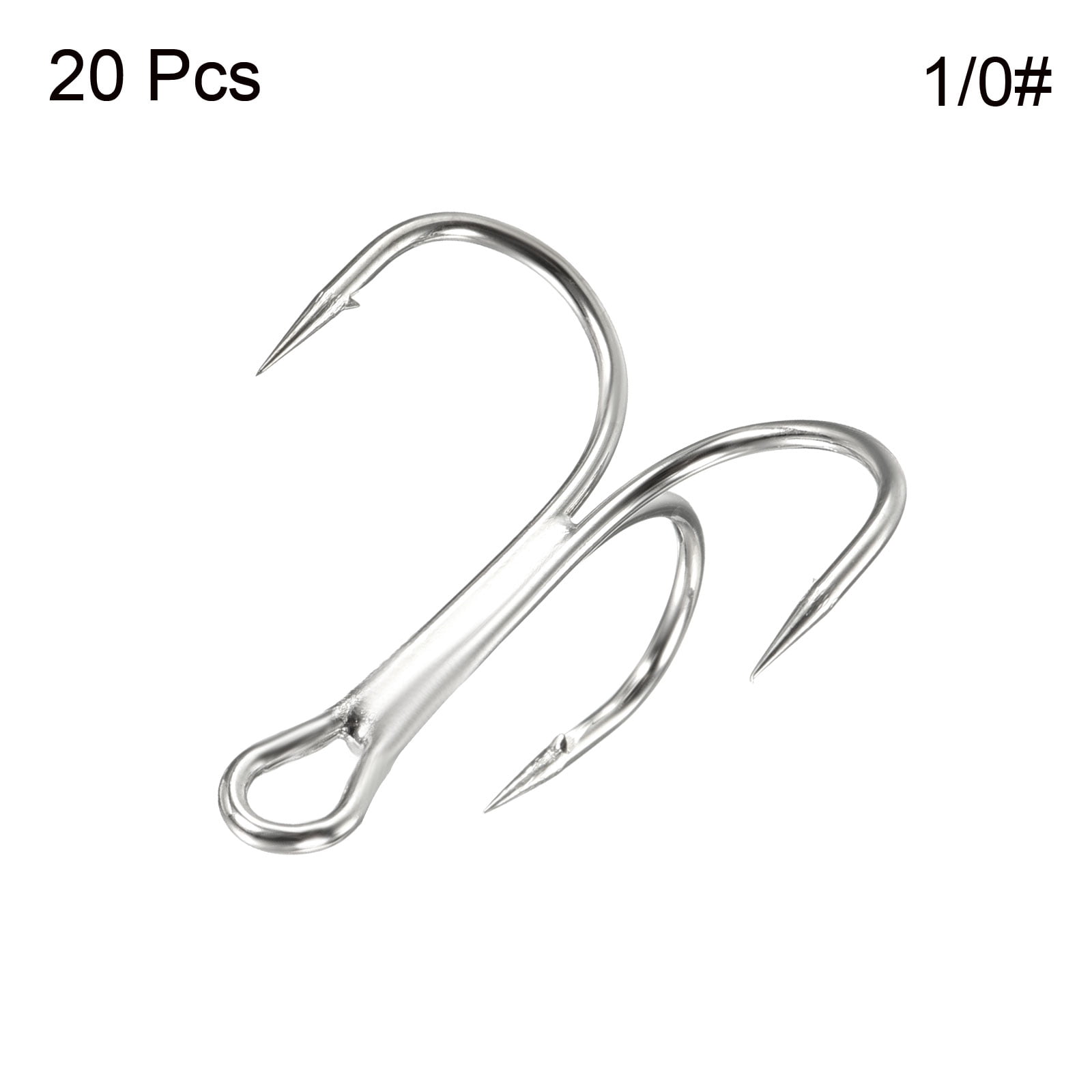 14# 0.43 Treble Fish Hooks Carbon Steel Sharp Bend Hook with Barbs, Black  20 Pack 