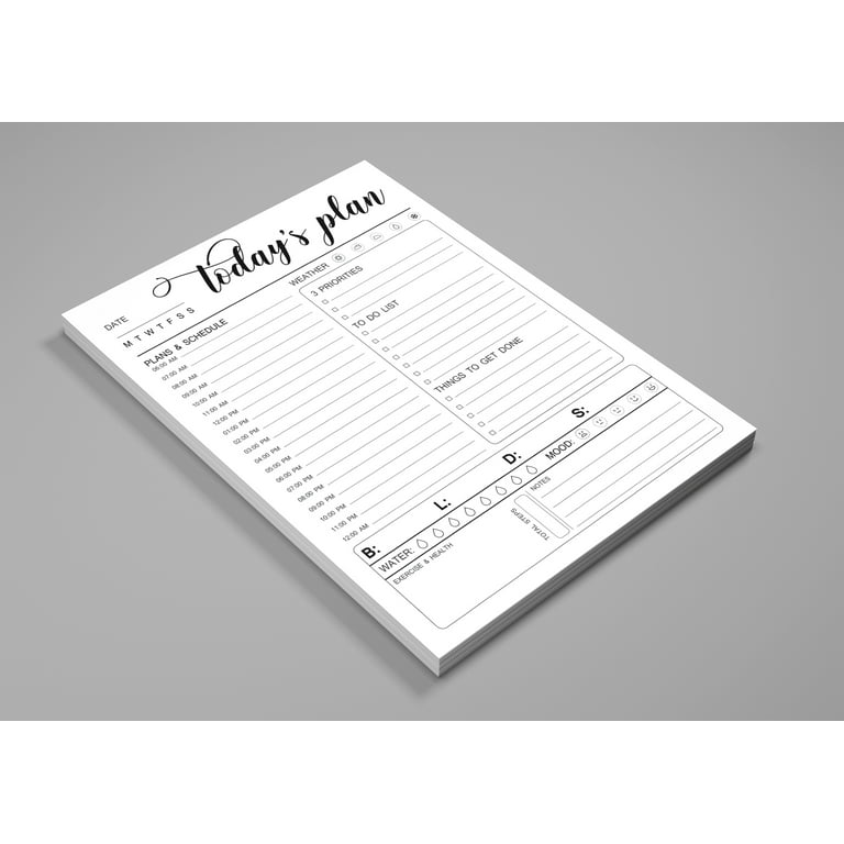Inkdotpot Daily Planner With Hourly Schedule w / 50 Undated