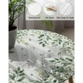 thumbnail image 3 of Watercolor Round Fitted Tablecloth Elastic Edged Table Cover,Spring Green Leaves Waterproof Wipeable Table Cloths for Kitchen Dining Party Fit up 45-54in Tables,Botanical Leaf on White, 3 of 4