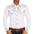 thumbnail image 5 of IWRICH Men's Western Cowboy Shirt Printed Long Sleeve Casual Button down Shirt White XL, 5 of 6