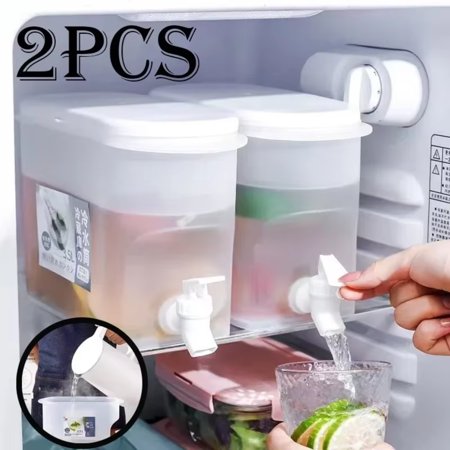 

Large 3.5L Capacity Cold Water Pitcher with Faucet Iced Beverage Dispenser and Spigot - Perfect for Refrigerator