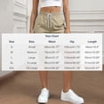thumbnail image 5 of Women's Casual Loose Fit Shorts with Pockets, Elastic Waist Drawstring Comfortable Soft Fabric, Solid Button Fly, Summer Beach Outdoor Lounge, Womens | VerBelle,Khaki L, 5 of 5