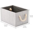 thumbnail image 4 of [Set of 3] Foldable Bamboo Fabric Storage Bin with Cotton Rope Handle, Collapsible Water Resistant Basket Box Organizer for Shelves, Closet, and More (Gray), 4 of 8