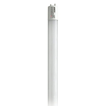 

Satco (25 Pack) Tube Lighting Part Number S39900;9 Watt T8 LED; 2Ft; 3000K; Medium Bi Pin base; 50000 Average rated hours; 1100 Lumens; Type B; Ballast Bypass; Single or Double Ended Wiring