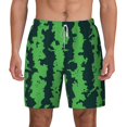 thumbnail image 2 of Picia Green Stripes Of Watermelon pattern Mens Swim Trunks with Compression Liner Stretch Beach Shorts Quick Dry with Zipper Pockets No-Chafing Board Shorts-Medium, 2 of 9
