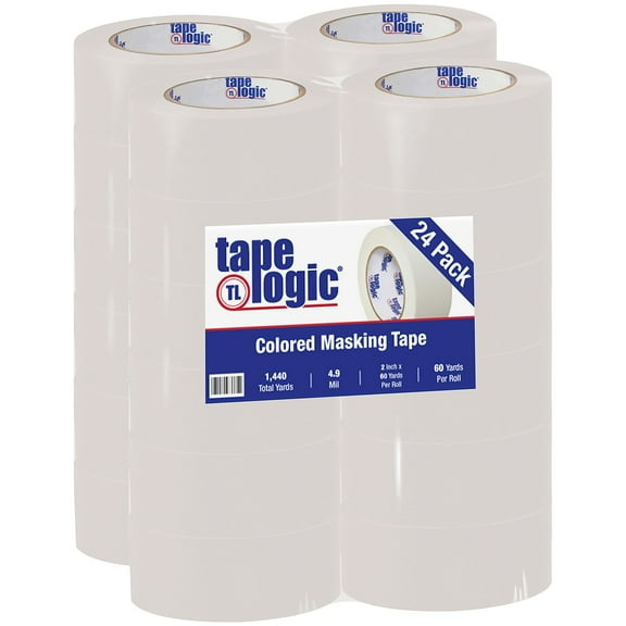 Tape Logic Masking Tape,2x60 yd.,White,PK24 T937003W