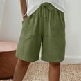 thumbnail image 2 of Diufon Beach Shorts for Women Elastic Waist Drawstring Loose Wide Leg Shorts Knee Length Summer Casual Clothes, 2 of 9