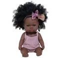 thumbnail image 1 of Baby Cute Curly Hair Sport Boys Black Baby Toy Doll Kids Gift Hooded With Cloth, 1 of 4