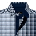 thumbnail image 4 of Creative Knitwear Infant Long Sleeve Button Down Dress Shirt- Gingham, Navy, Sizes: 0/3m - 6/9m, 4 of 7