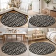 thumbnail image 4 of Round Rugs 4Ft, Palm Trees Round Area Rug Washable Indoor Throw Carpet, Summer Tropical Plants Pattern Rustic Black Soft Non Slip Circle Rug for Kitchen Nursery Room Home Decor Aesthetic, 4 of 8