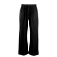 thumbnail image 3 of DYMADE Mens Cotton Linen Elastic Waist Pocket Straight Fit Thin Summer Full Length Pants, 3 of 4