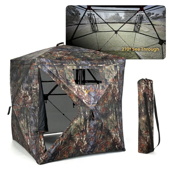 Arrowhead Outdoor 270° Vision 4.8x4.8 Ft Pop-up 2-3 Person See-through Hunting Stealth Deer Blind