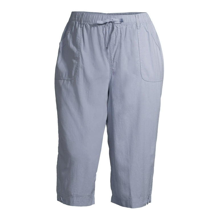 Intro Pull-On Curved Hem Elastic Waist Mid Rise Capri Pants