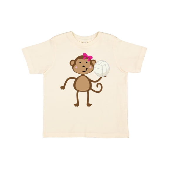 Inktastic Cute Volleyball Girl Monkey Girls Toddler T-Shirt