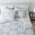 thumbnail image 2 of Snowflake Matelassé Reversible Twin / Twin XL Quilt Set with Shams, Grey / White, 2 of 6