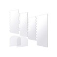 thumbnail image 1 of Raspador De Pastel Acrílico Transparente Claro Multifuncional Pastel Contorno Peine Borde Glaseado Más Suave Para El Hogar Cocina Hornear Clase Postre Tienda 6 Uds Guardurnaity HA021706-00, 1 of 6