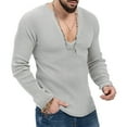 thumbnail image 6 of comerut Men Knit Sweater Deep V Neck Ribbed Long Sleeves Solid Color Slim Fit Soft Warm Fall Winter Casual Male Pullover Top Sweatshirt Knitwear, 6 of 7