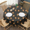 thumbnail image 3 of Black Fall Pumpkin Pattern Round Tablecloth 60" X 60",Wrinkle Wipeable Table Cloth for Kitchen Dining Room Picnic Patio Party, 3 of 6