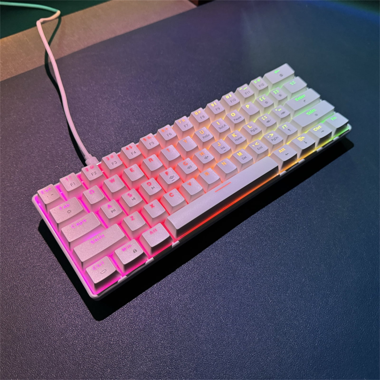 V900 Color Backliting Mechanical Keyboard 61Keys Hot Swap Switches Two-color Leycaps For Gaming And Use