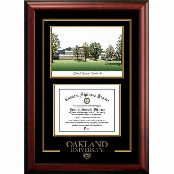 Campus Images MI984SG-1185 8.5 x 11 in. Oakland University Spirit Graduate Diploma Satin Mahogany Frame