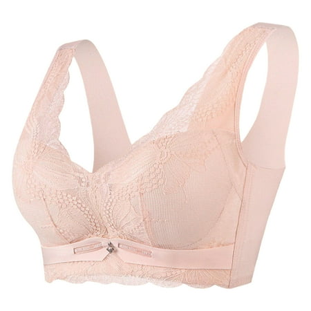 Blphud Woemn Bras Plus Size Trendy Lingerie for Women Sports Bras for Women Thin Bra Women Sexy Lace Shaping Cup Adjustable Shoulder Strap Large Size Underwire Bra Pink 42