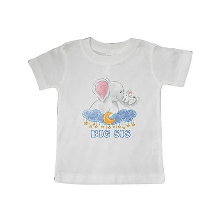 

Inktastic Big Sis Cute Elephants with Moon and Stars Gift Baby Girl T-Shirt