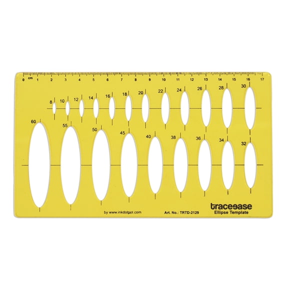 Traceease Geometric Drafting Ellipse Template Drawing Stencil, Designing Template Measuring Ruler