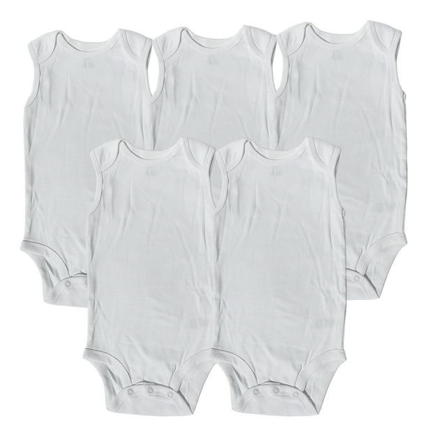 Kit de 5 Pañaleros Body S/Manga para Niño Bebe Unisex Dara Baby Beb003