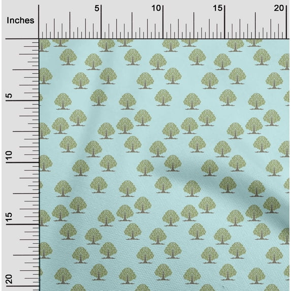 oneOone Cotton Cambric Baby Blue Fabric Floral & Flying Swan Block Sewing Fabric By The Yard Printed Diy Cloth Sewing Supplies 56 Inches Wide