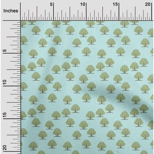 oneOone Georgette Viscose Baby Blue Fabric Floral & Flying Swan Block Craft Projects Decor Fabric Printed By The Yard 42 Inch Wide