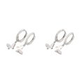 thumbnail image 2 of Qarigey 1 par de pendientes de cobre para mujer, repuesto portátil, decorativo a la moda, para niñas, regalo de cumpleaños, oro blanco Oro blanco 2Conjunto, 2 of 6