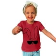 thumbnail image 5 of Lilgiuy Toddler Easter Shirts Summer Solid Color Cute Bunny Sunglasses Graphic T-Shirt Rabbit Easter Day Gift Short Sleeve Unisex Tops for School Beach Holiday(Red,9-10 Years), 5 of 5