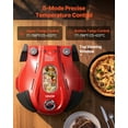 thumbnail image 4 of VEVOR Pizza Oven, 12 in Electric Pizza Maker, 1200W Electric Pizzas Cooker with Cordierite Stone, 5-Mode Temperature Control, Viewing Window for Precise Cooking, Heats up to 788 ˚F, for Home (Red), 4 of 9